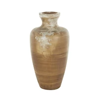 Brown Ceramic Antique Style Distressed Patina Vase