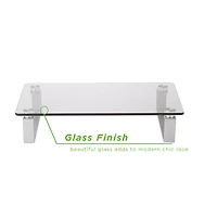 Mind Reader Clear Glass Desktop Monitor Stand