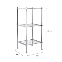 Organize It All 28" Metro Chrome 3-Tier Freestanding Shelving Tower