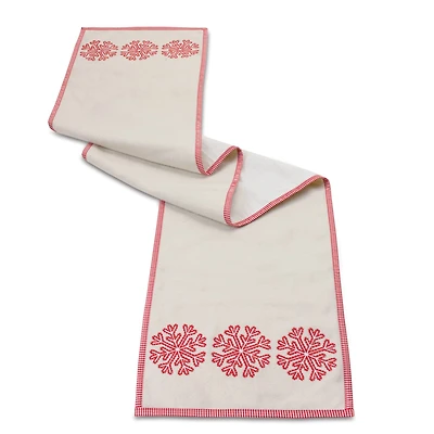 72" Embroidered Snowflake Table Runner