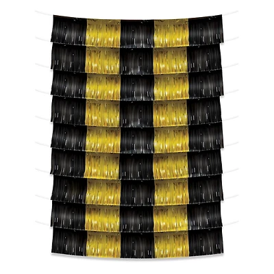 Beistle Black and Gold Metallic Fringe Garland Backdrop
