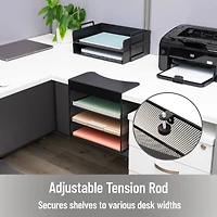 Mind Reader Slide-On Under Desk File Organizer, No Tools Required, Hanging Storage for Laptops, Folders, and Notebooks, Metal