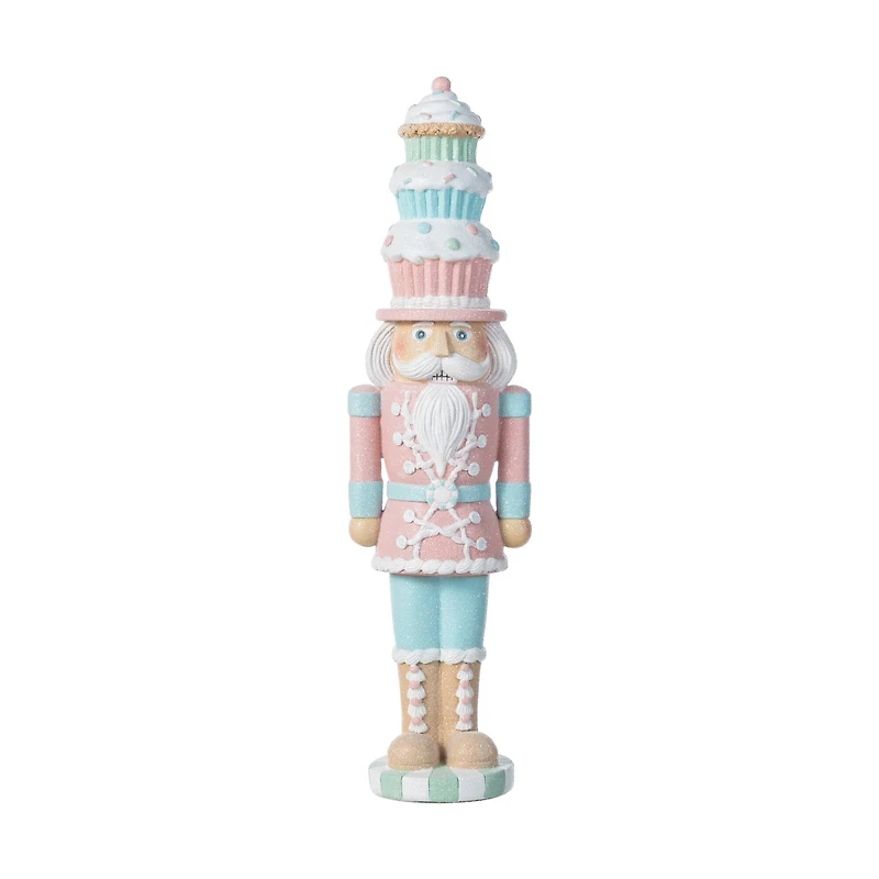 Glitzhome® 18.25" Resin Christmas Cupcake Nutcracker Table Decor