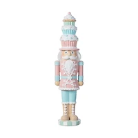 Glitzhome® 18.25" Resin Christmas Cupcake Nutcracker Table Decor