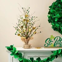Glitzhome® 21" Lighted St. Patrick's Gold Coin Table Tree