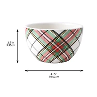 4" Green & Red Plaid Ceramic Bowl by Ashland®