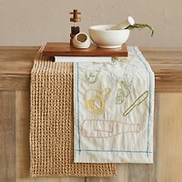 Hello Honey® 6ft. Food & Beverage Cotton Embroidered Table Runner