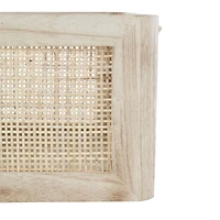 Light Brown Rattan Woven Basket with Rope Handles