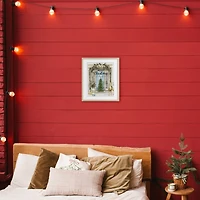 Stupell Industries Merry Christmas Door & Tree Framed Print Under Glass Wall Art