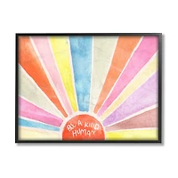 Stupell Industries Be a Kind Human Phrase Rainbow Sunbursts Framed Wall Art