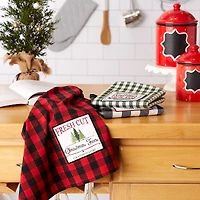 DII® Christmas Tree Farm Embellished Dishtowels Set