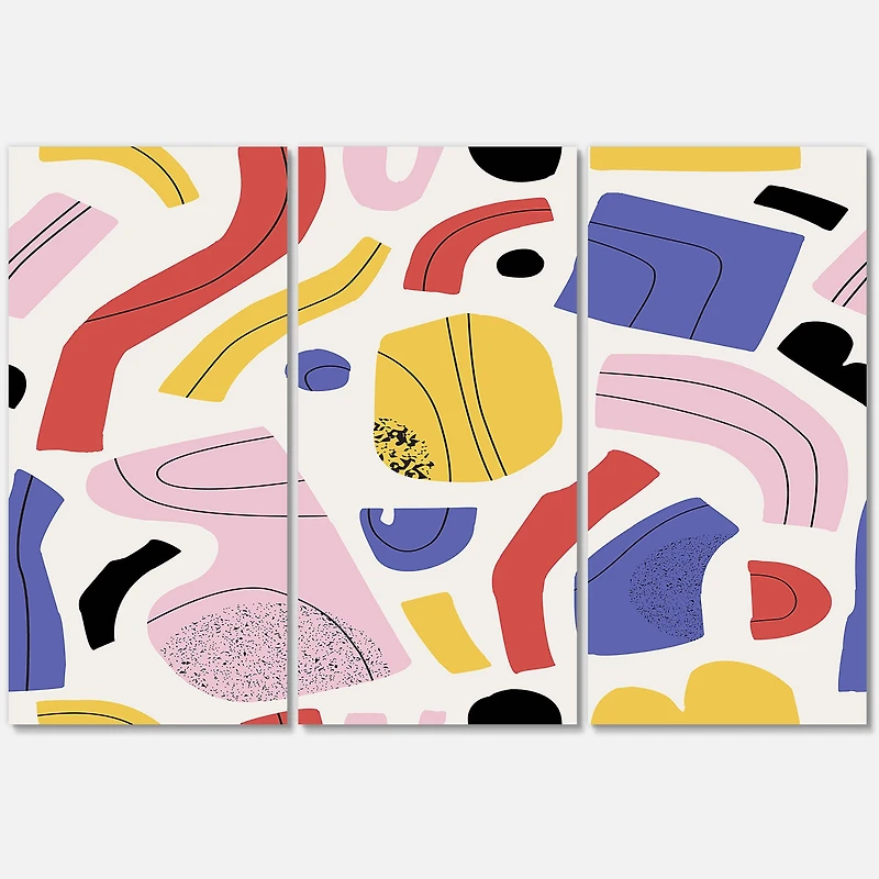 Designart - Organic and Elements In Red Yellow and Pink