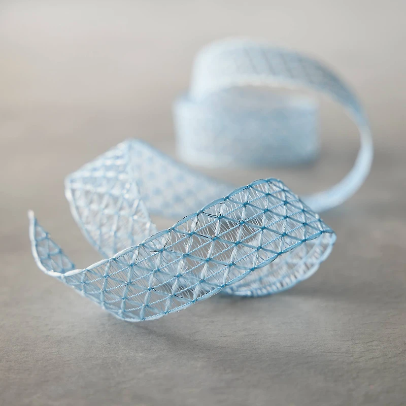 1" x 3yd. Blue Hook Weave Ribbon by Celebrate It™