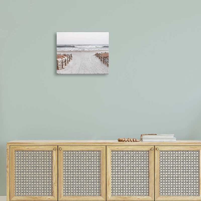 Stupell Industries Beach Wave Shoreline Foggy Horizon Canvas Wall Art