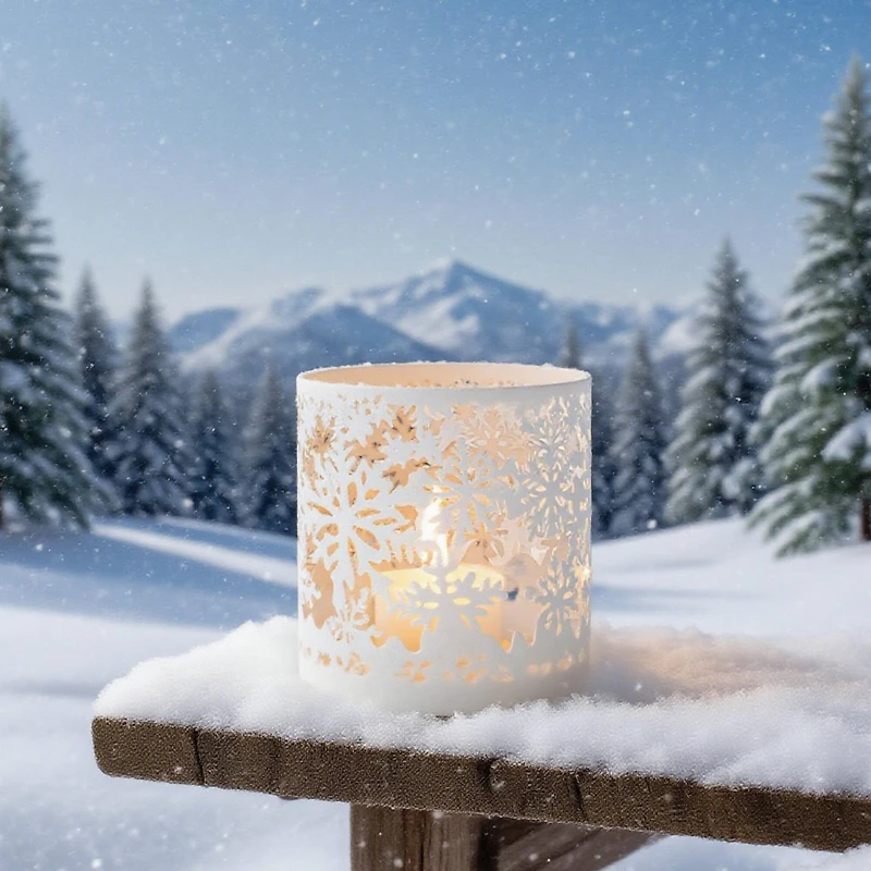 4.25" White Metal Snowflake Candle Holder by Ashland®