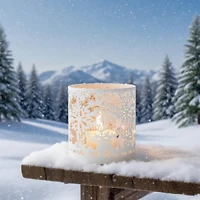 4.25" White Metal Snowflake Candle Holder by Ashland®