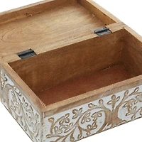 Natural Wooden Botanical Decorative Box Set