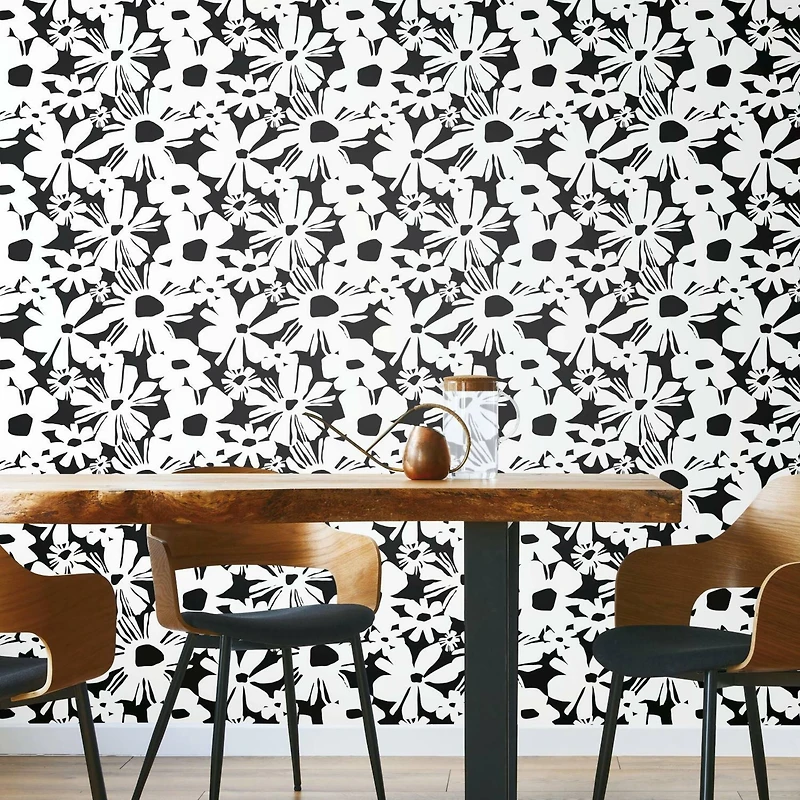 RoomMates Black Daisy Chain Peel & Stick Wallpaper