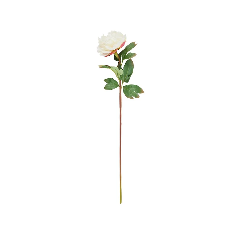 31" White Peony Artificial Flower Stem with Pink Accents, 8ct.