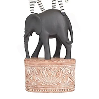 Multi Polystone Traditional Animals Sculpture 33" x 8" x 5"