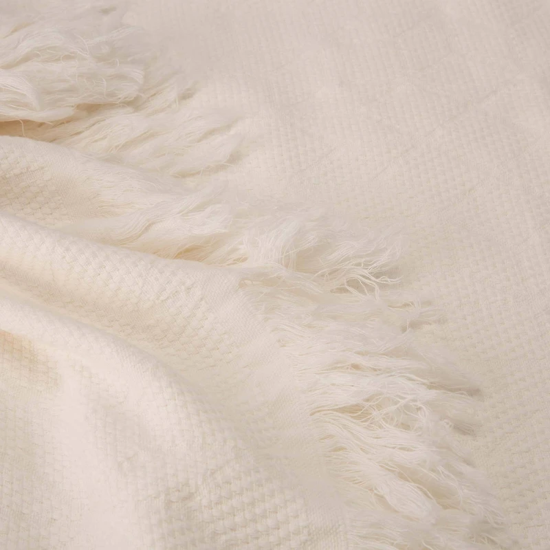 Glitzhome® White Geometry Cotton Woven Throw