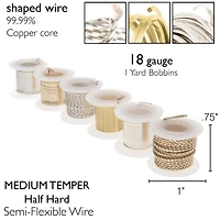 The Beadsmith® Wire Elements™ Gauge Tarnish Resistant Medium Temper Assorted Shapes Wire