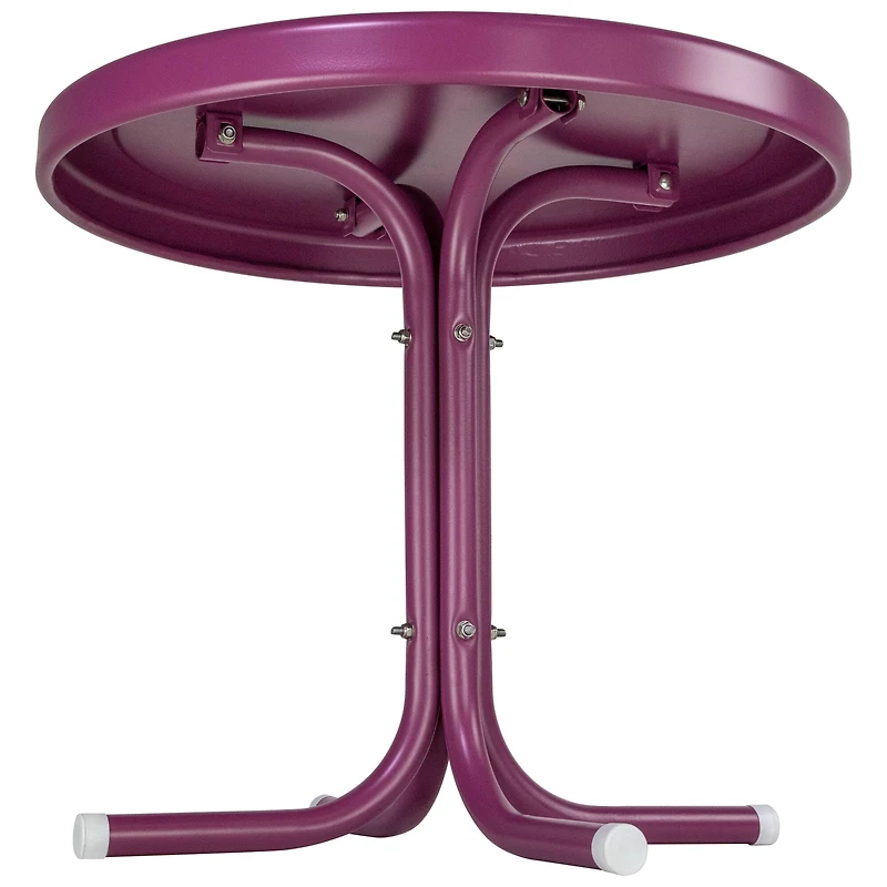 22" Purple Outdoor Retro Tulip Side Table