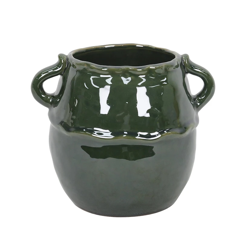 9" Green Ceramic Pot with Handles by Ashland®