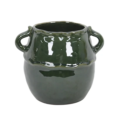 9" Green Ceramic Pot with Handles by Ashland®