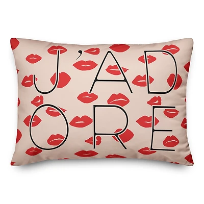 J'Adore Lips Rectangle Throw Pillow