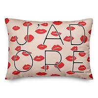 J'Adore Lips Rectangle Throw Pillow