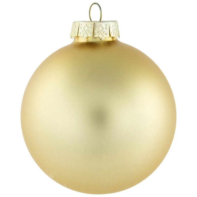 72ct. 4" Red & Gold Matte Glass Ball Ornaments