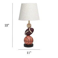 Simple Designs™ 22" Basketball, Baseball, Football Table Lamp with Beige Shade