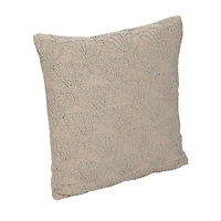 Hello Honey® 20" Natural Seashell Hand-Embroidered Pillow