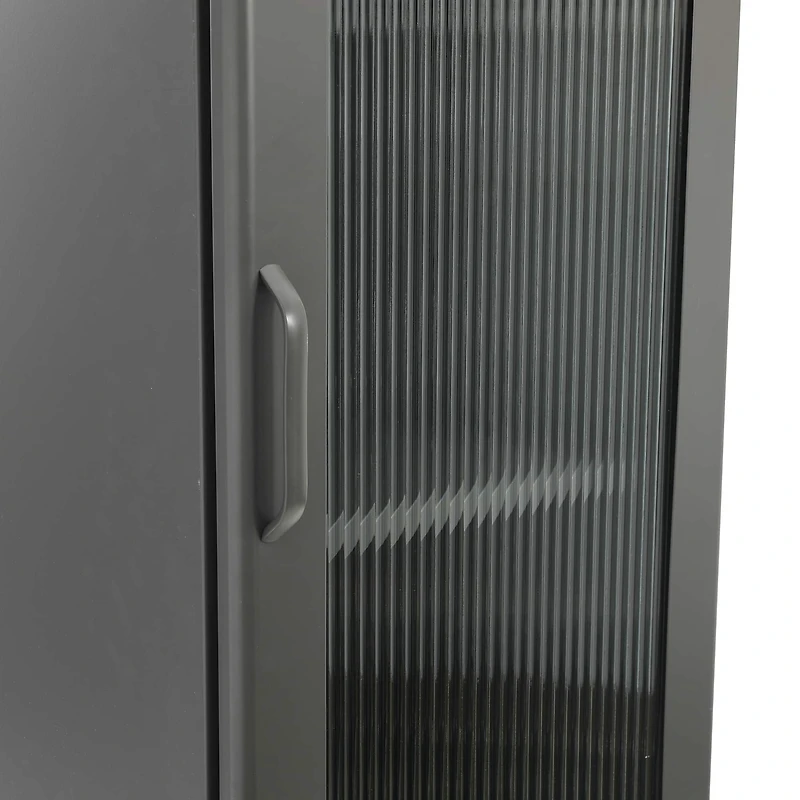 Hello Honey® Solstice 5ft. Tall Metal Accent Cabinet with Arched Glass Door