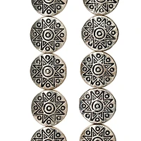 12 Pack:  Antique Silver Carved Lentil Beads, 11mm by Bead Landing™