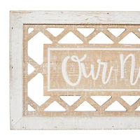 Set of 2 Beige Wood Farmhouse Sign Wall Decor, 12.25" x 7"