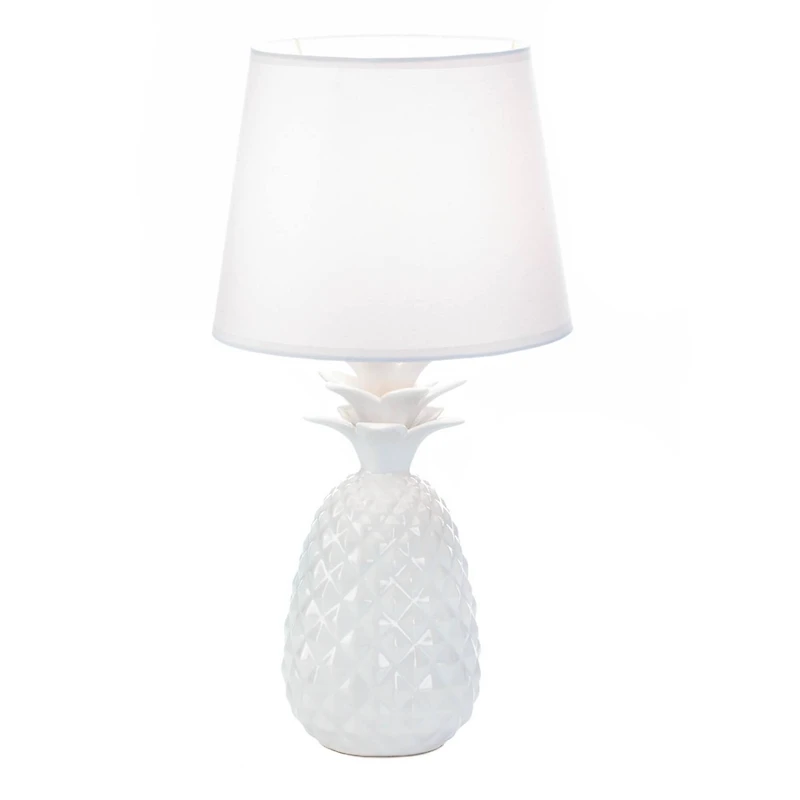 19.5" White Pineapple Table Lamp