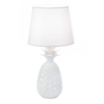 19.5" White Pineapple Table Lamp