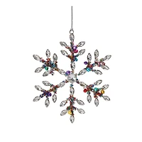 Rainbow Beaded Snowflake Ornament Set