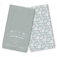 Mint Flower Market Tea Towel Set
