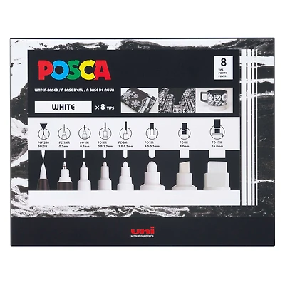POSCA All White Paint Marker Set