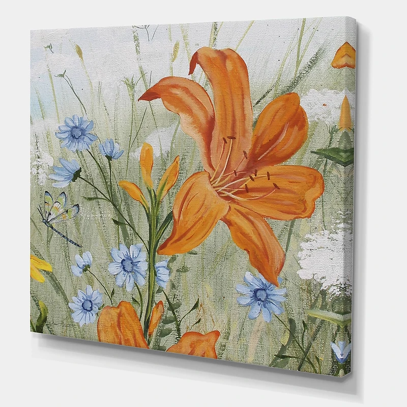 Designart - Orange Wildflowers In The Meadows I