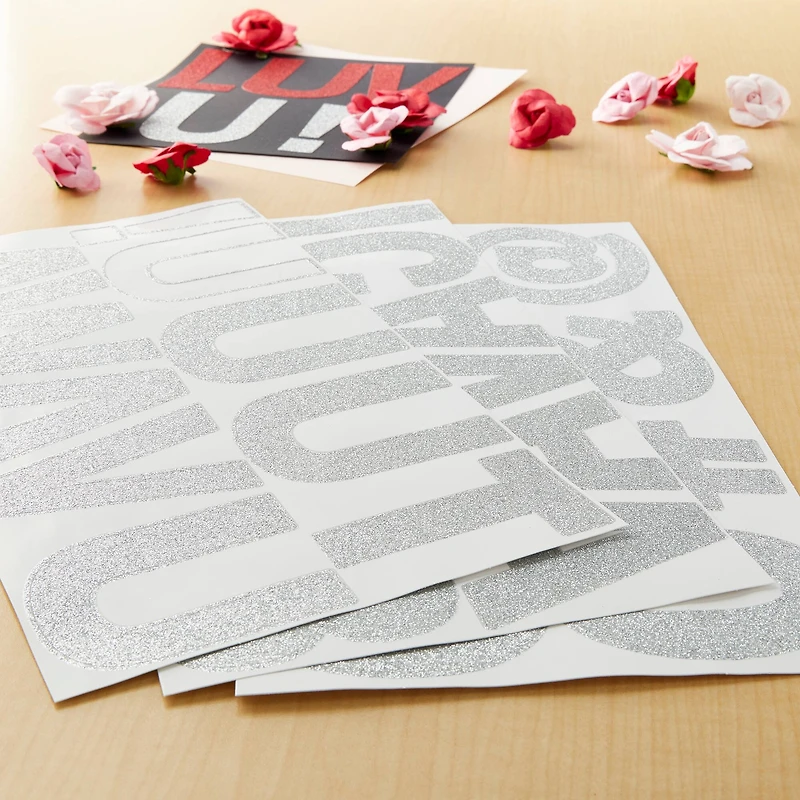 3.25" Silver Glitter Alphabet Stickers by Recollections™