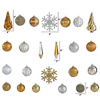 52ct. 6" Gold & Silver Shatterproof Ornament Set