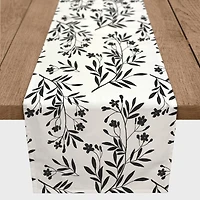 72" Monochromatic Floral Bunch Cotton Twill Runner