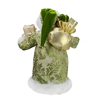 12" St. Patrick's Irish Standing Santa Claus Christmas Figure with Teddy Bear and Gift Bag