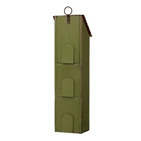 Glitzhome® 18" Green Window-Blinds Distressed Solid Wood Birdhouse