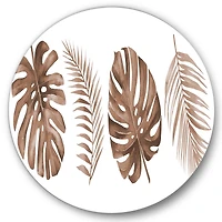Designart - Tropical Monstera and Palm Leaf In Terracotta