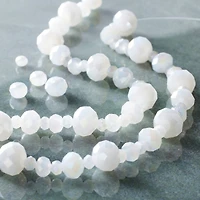 White Faceted Glass Rondelle Beads by Bead Landing™